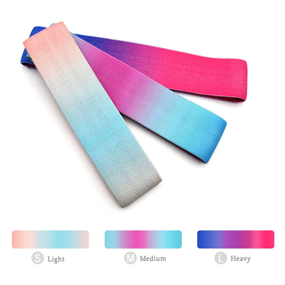 Anti-slip squat resistance band with woven cotton outer and latex silk inner in fixed mix colour, for fitness and shaping