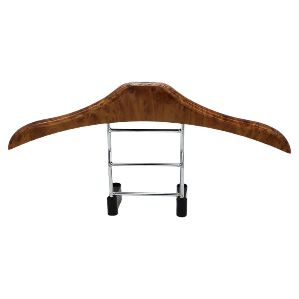 Wood yellow stainless steel car clothes hanger with detachable components measuring 46.5 x 23 cm