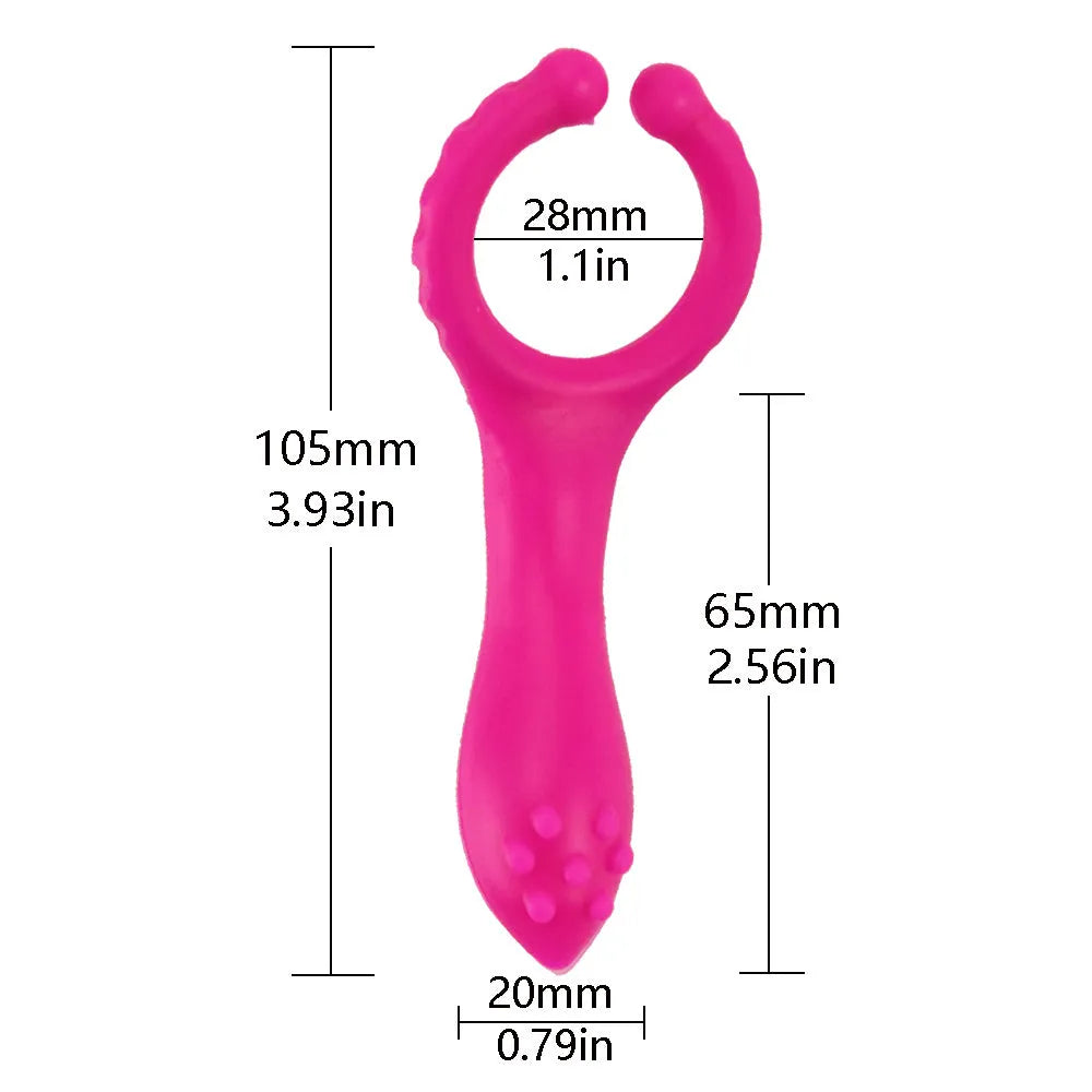 Seismic Clip silicone vibrating clitoral stimulator in rose red, 103mm long, lying flat on a clean surface