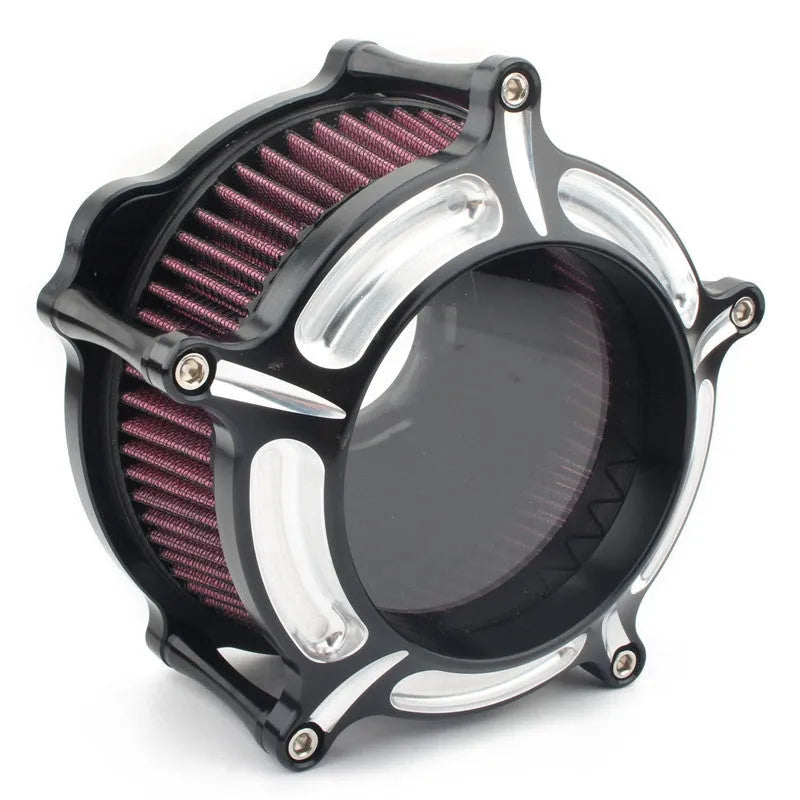 MP09-JJL aluminium air filter retrofitting accessories showing multiple colour options including black, blue, and red filter cartridges