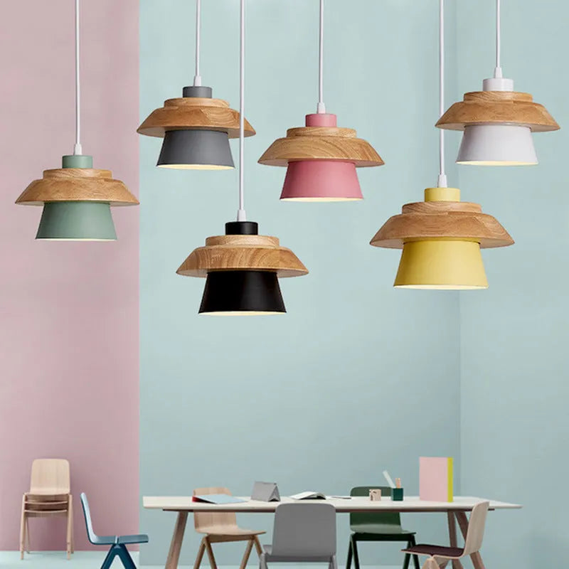 Nordic minimalist pendant light in white with warm bulb, 220V, for living room or dining room