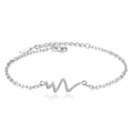 Silver alloy heartbeat bracelet health pulse tracker fitness activity monitor with step counting and sleep tracking