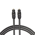 Black Toslink optical audio cable with square connector, 2 metres long