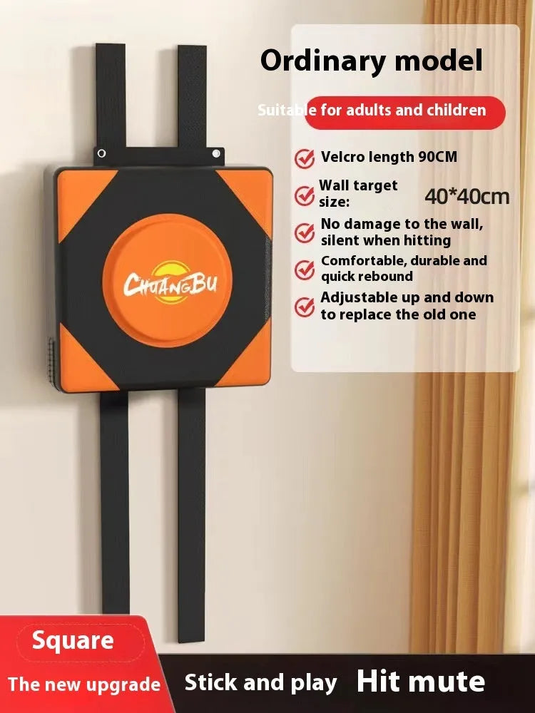 Hanging wall-mounted PU boxing sandbag target for home fitness training.