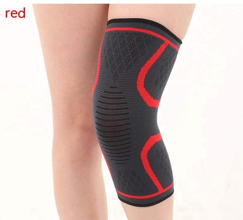 Black double corrugated non-slip stretch knee pad for sports