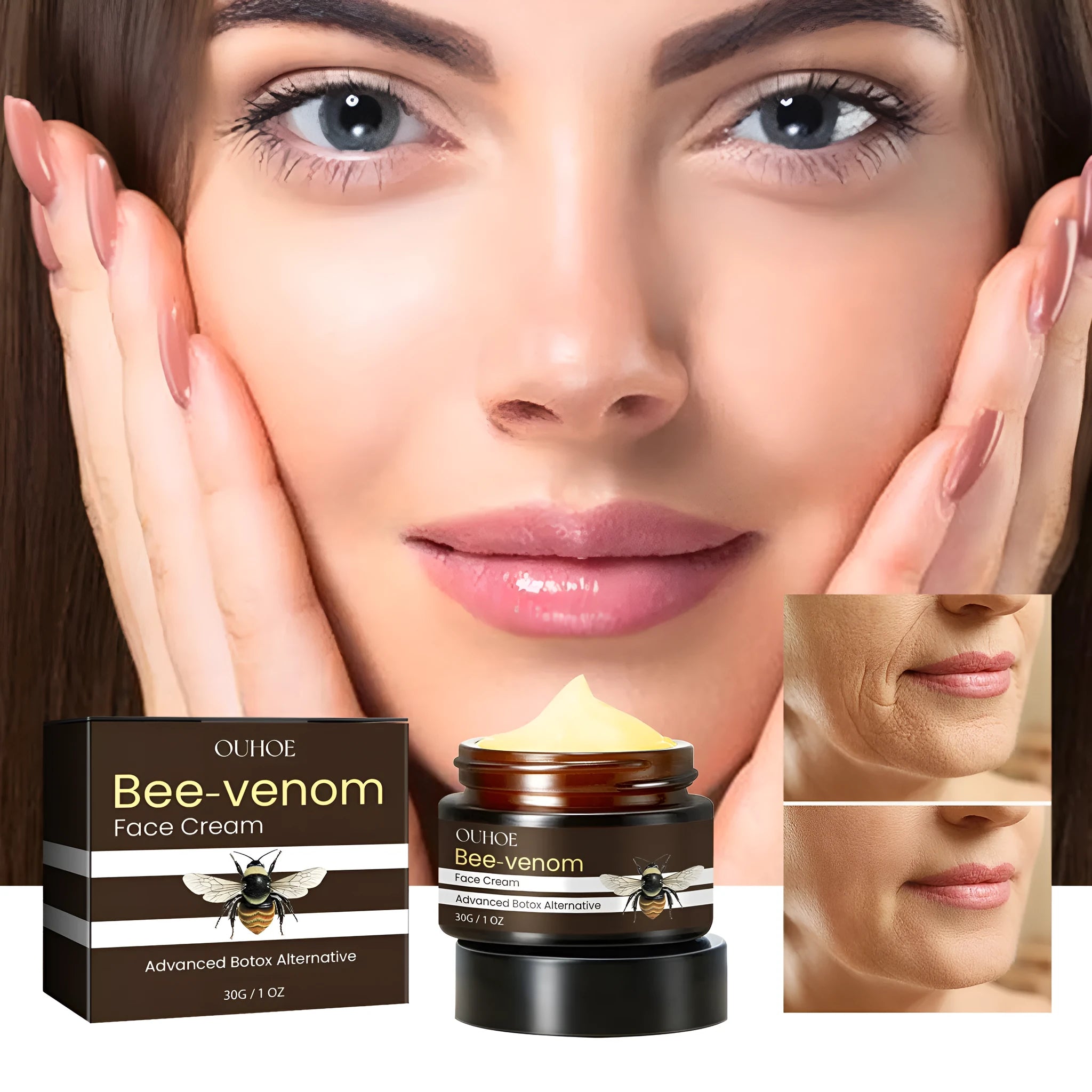 OUHOE Bee Firming Cream 30g jar, hydrating nourishing face cream for skin firming