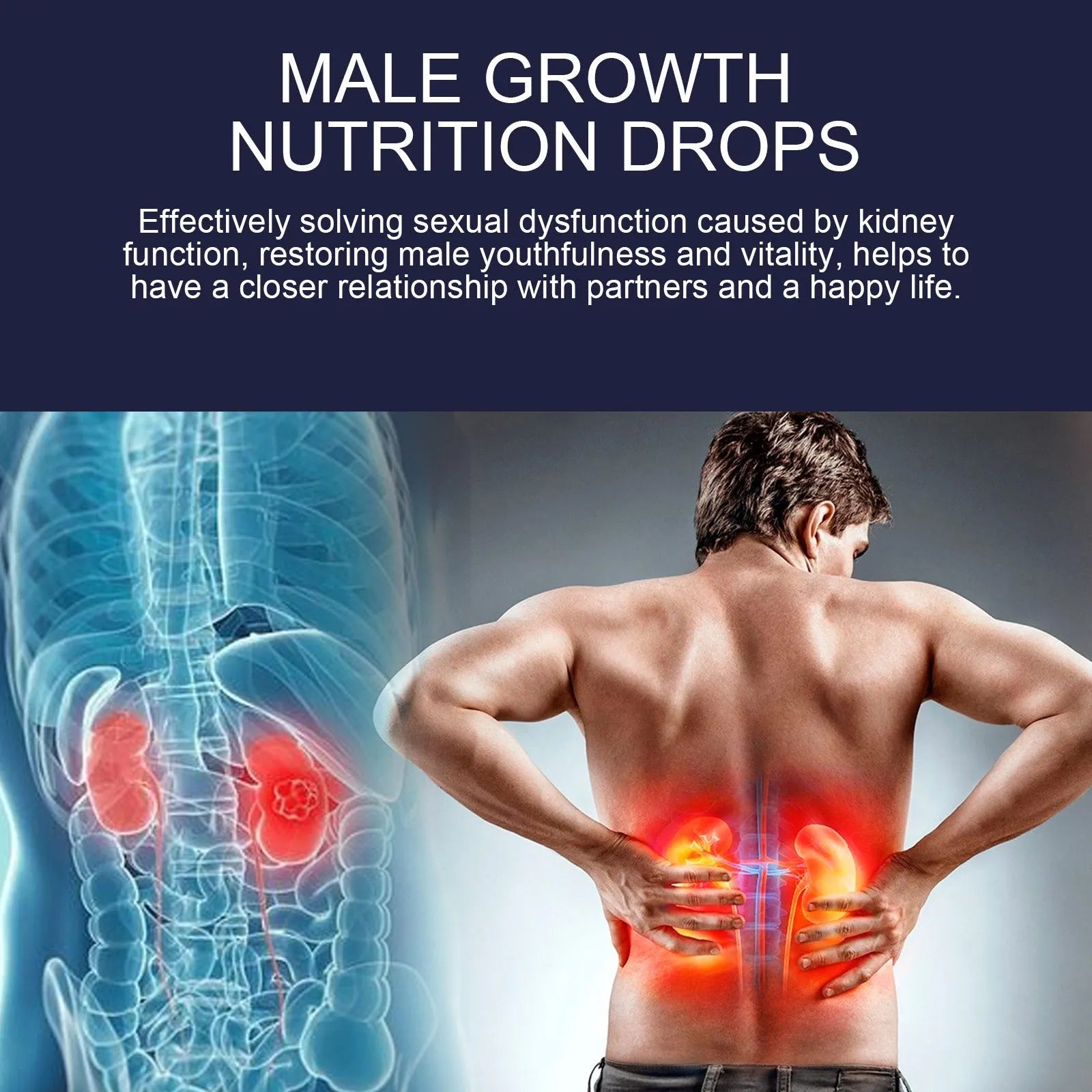 Male Body Nutrition Drops 30ml bottle, body care kit for universal skin type