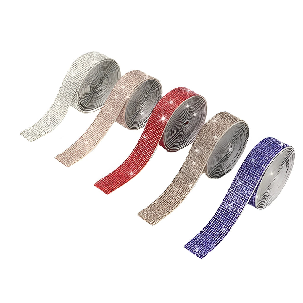 Glass self-adhesive water drill strip for clothing decoration in white and AB colour