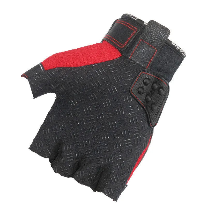 Madbike half finger motorcycle gloves for men in black colour option