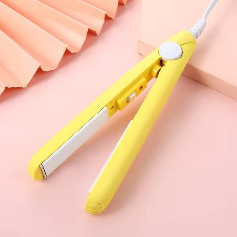 Mini hairdressing splint air bangs hair perm straightening iron with storage box in selected colour