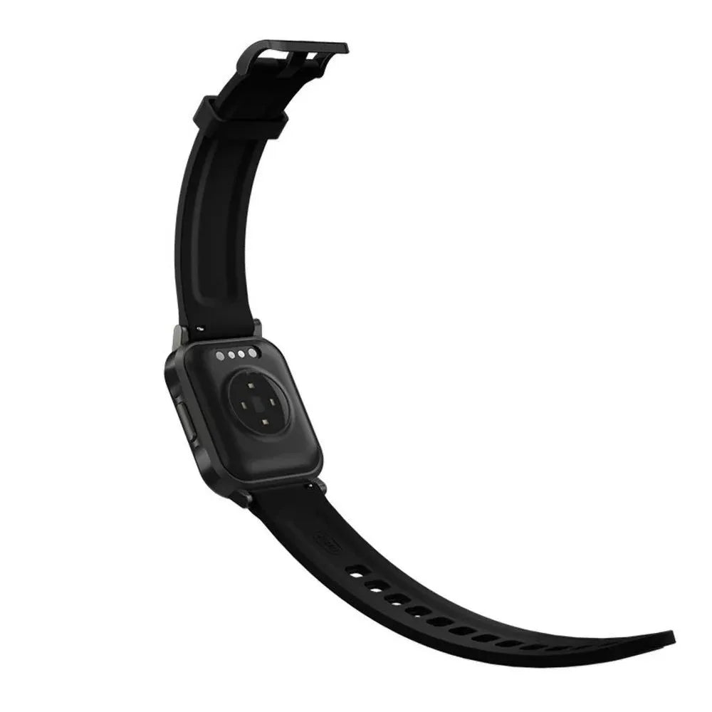 Black waterproof smart bracelet with 1.4-inch screen showing health metrics
