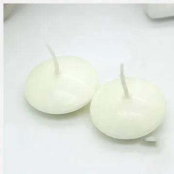 Ivory white floating candle, cylindrical paraffin wax, pack of ten, for wedding ceremony props