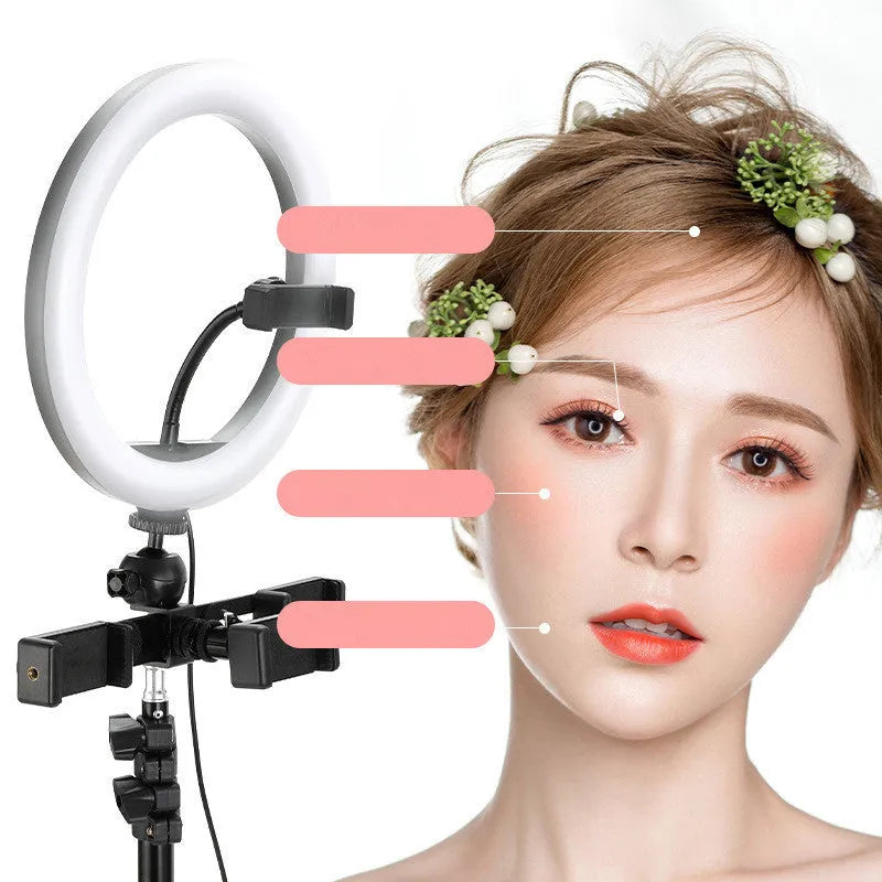 10-inch smartphone ring fill light with metal mounting bracket for photography