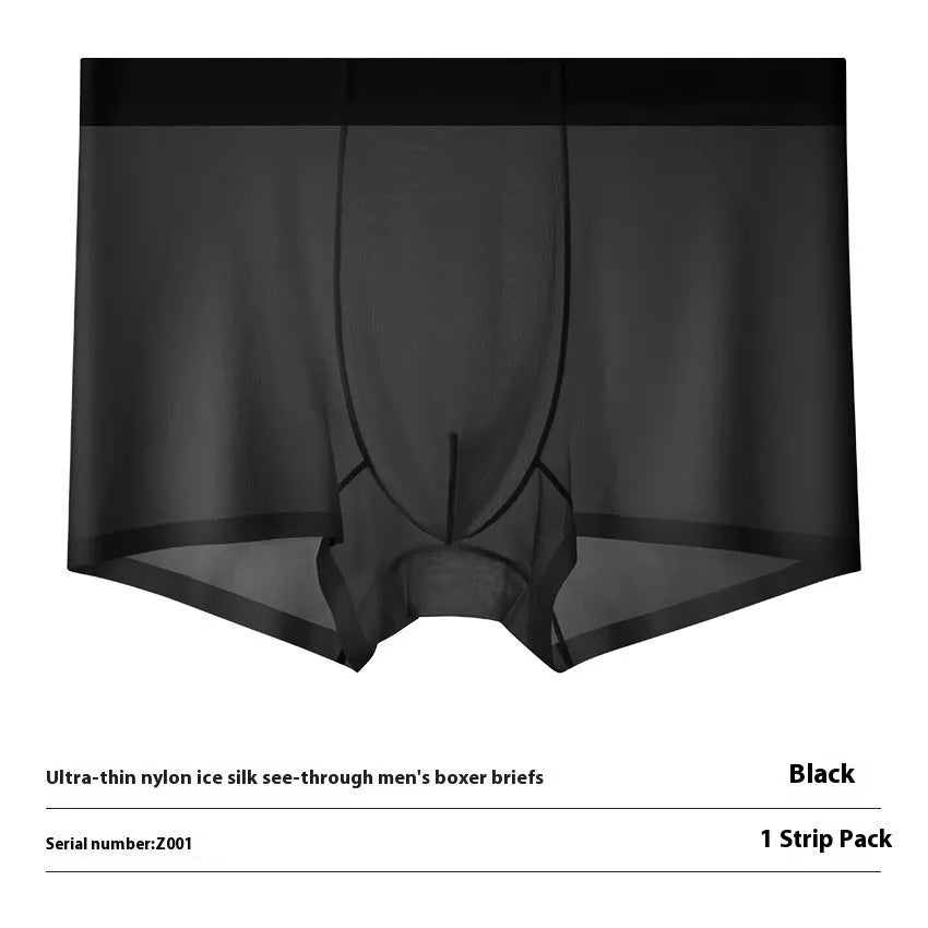 Ice silk breathable boxer briefs in multiple colours with seamless design for summer wear