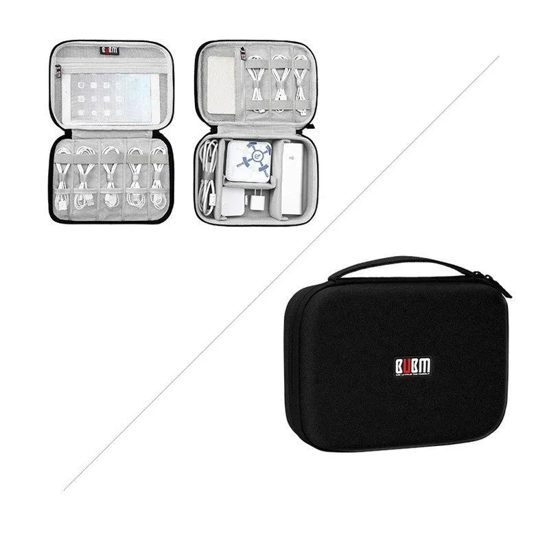 Black and grey EVA digital storage bags showing hand bag shape with carrying handle