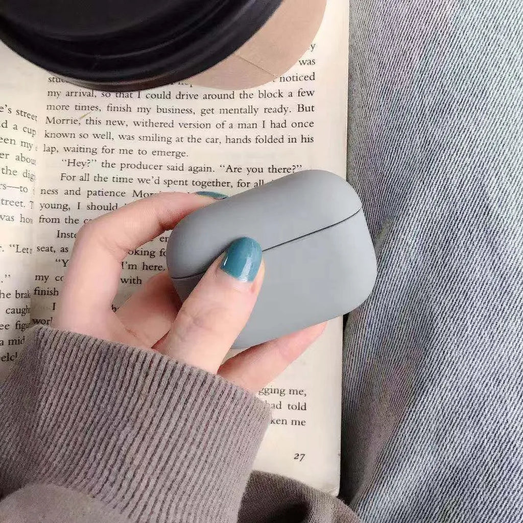 Plastic protective case for Apple AirPods Pro headphones shown in multiple colour options.