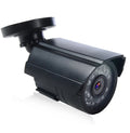 Black HD waterproof outdoor surveillance camera with infrared night vision in ABS plastic housing