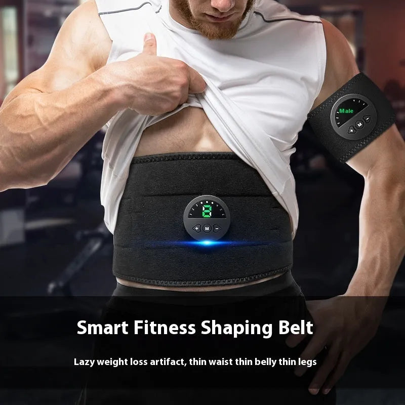 Waist and abdomen fitness belt with digital display screen and 120cm adjustable band