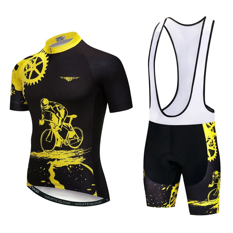 Pro cycling jersey set in polyester, multiple colours, Asian sizing XS to 3XL, for road biking men and women