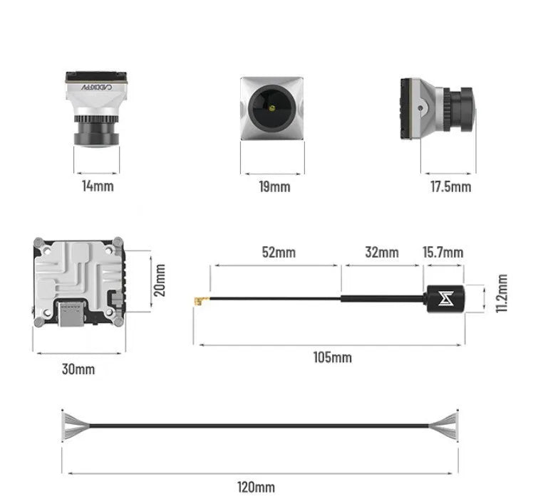 Caddx ADAPTS DJI FPV digital transmission kit with silver Polar Vista unit and mounting hardware