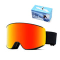 Spherical ski goggles with double-layer anti-fog lens, TPU frame, available in multiple colours for adults