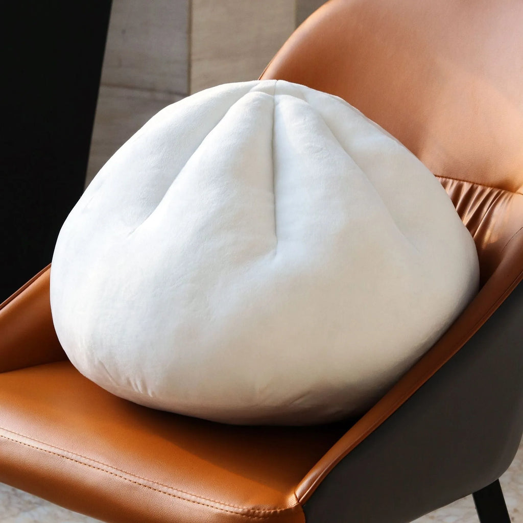 Stuffed bun pillow plush doll in steamed meat dumpling design, 40cm soft fabric cushion for home decor