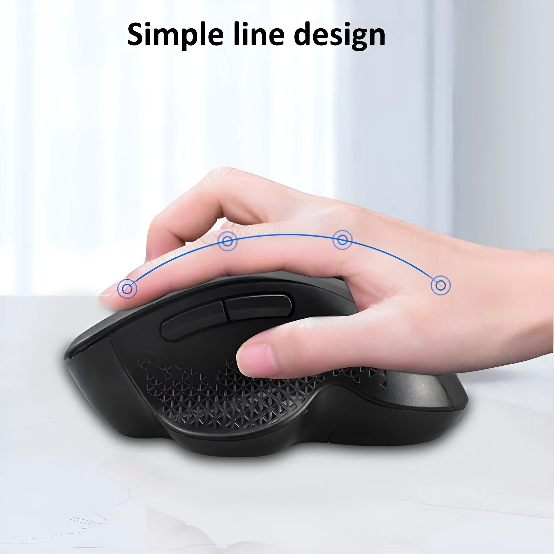 Self-charging wireless laptop mouse in black or grey with USB charging cable