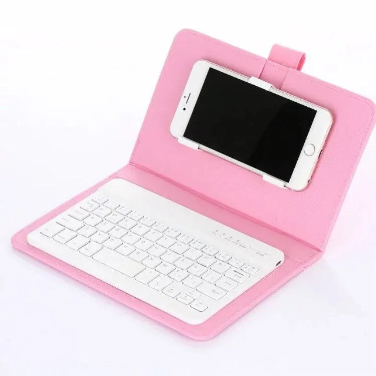Bluetooth keyboard case protective cover for tablets and mobile phones showing wireless keyboard integrated with device case