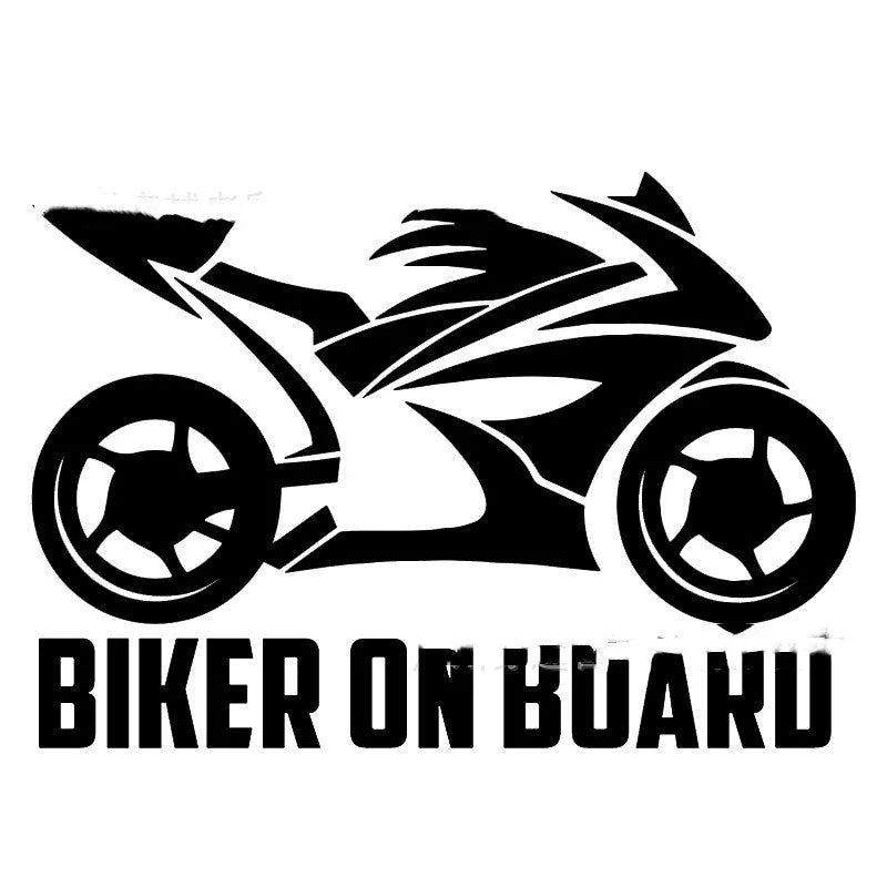 Reflective motorcycle silhouette safety sticker on PET material in various colours.