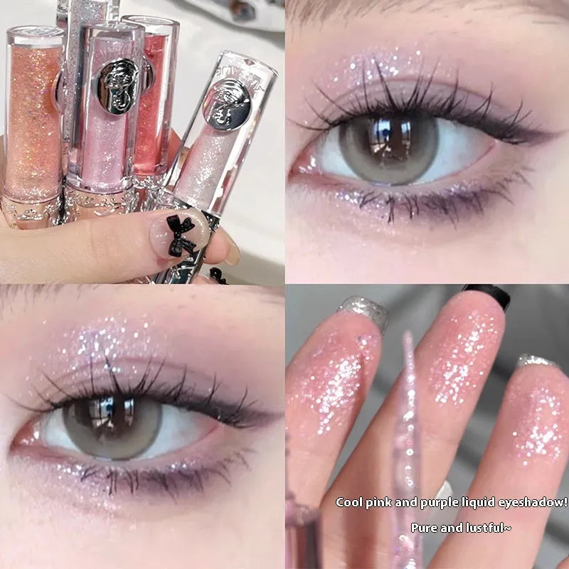 Ballet Liquid Eye Shadow set showing five shimmer colour options in cosmetic containers