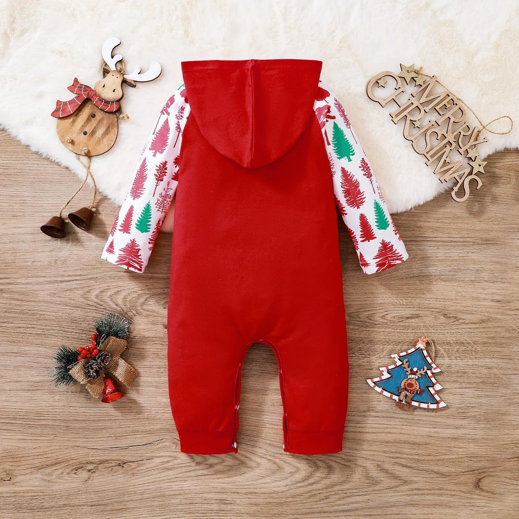 Children's hooded long-sleeve climbing romper in apricot cotton spandex for autumn winter