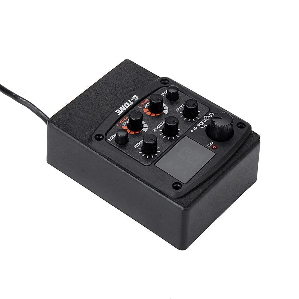 Cherub GT-6 black acoustic guitar preamp unit with EQ and effect control knobs