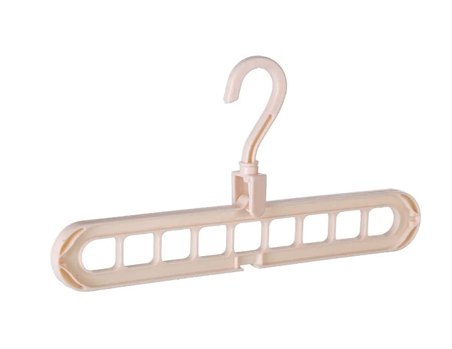 Plastic clothes storage hanger with rotating hook, shown in available colours.