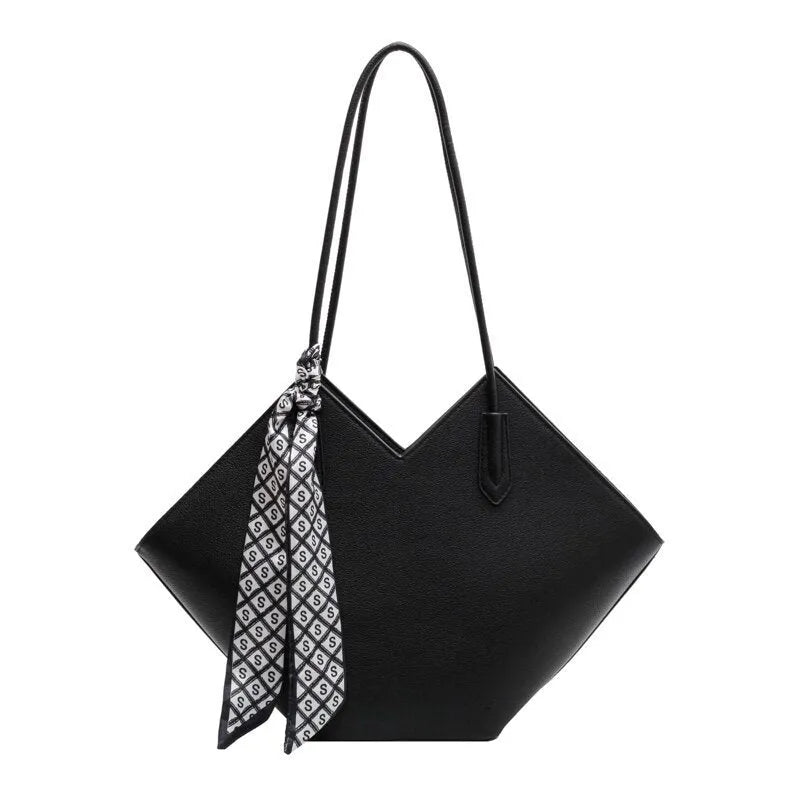 Women's large PU leather shoulder bag in eight colours with sandwich pocket organisation