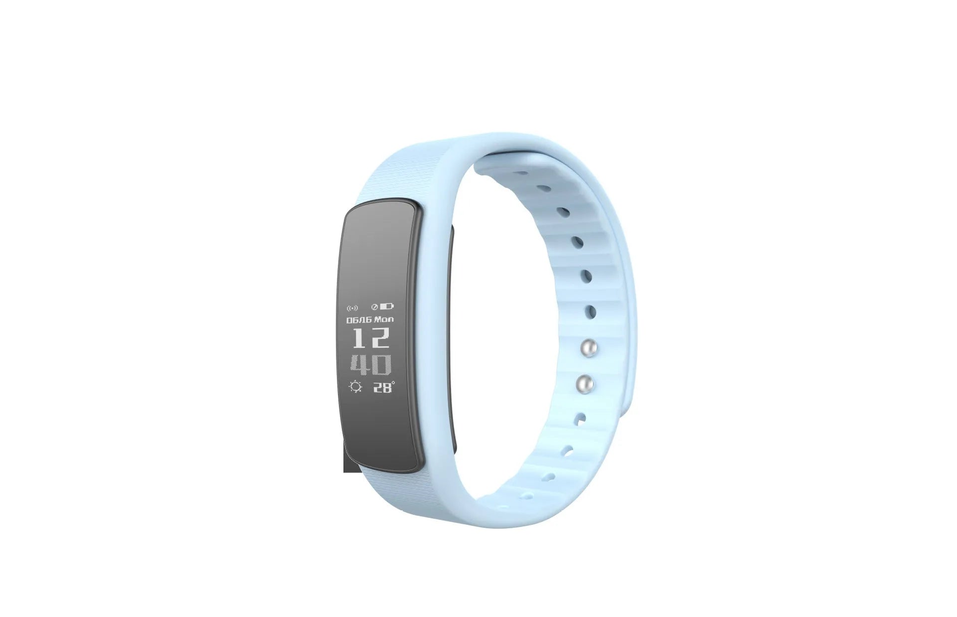 I6 smart sports bracelet in black or green with 0.96-inch touch screen on a TPU wristband.