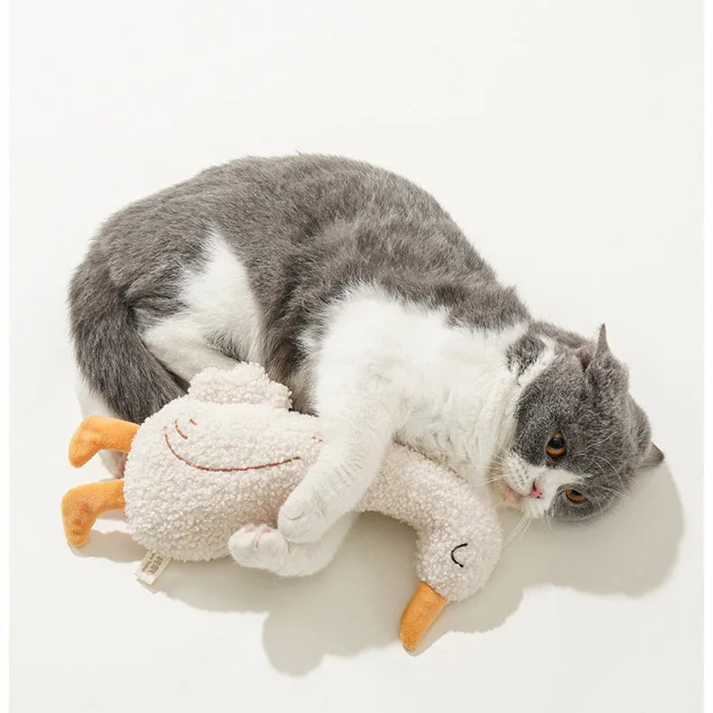 Cartoon fox and duckling dog toys with bite-resistant teddy velvet fabric construction