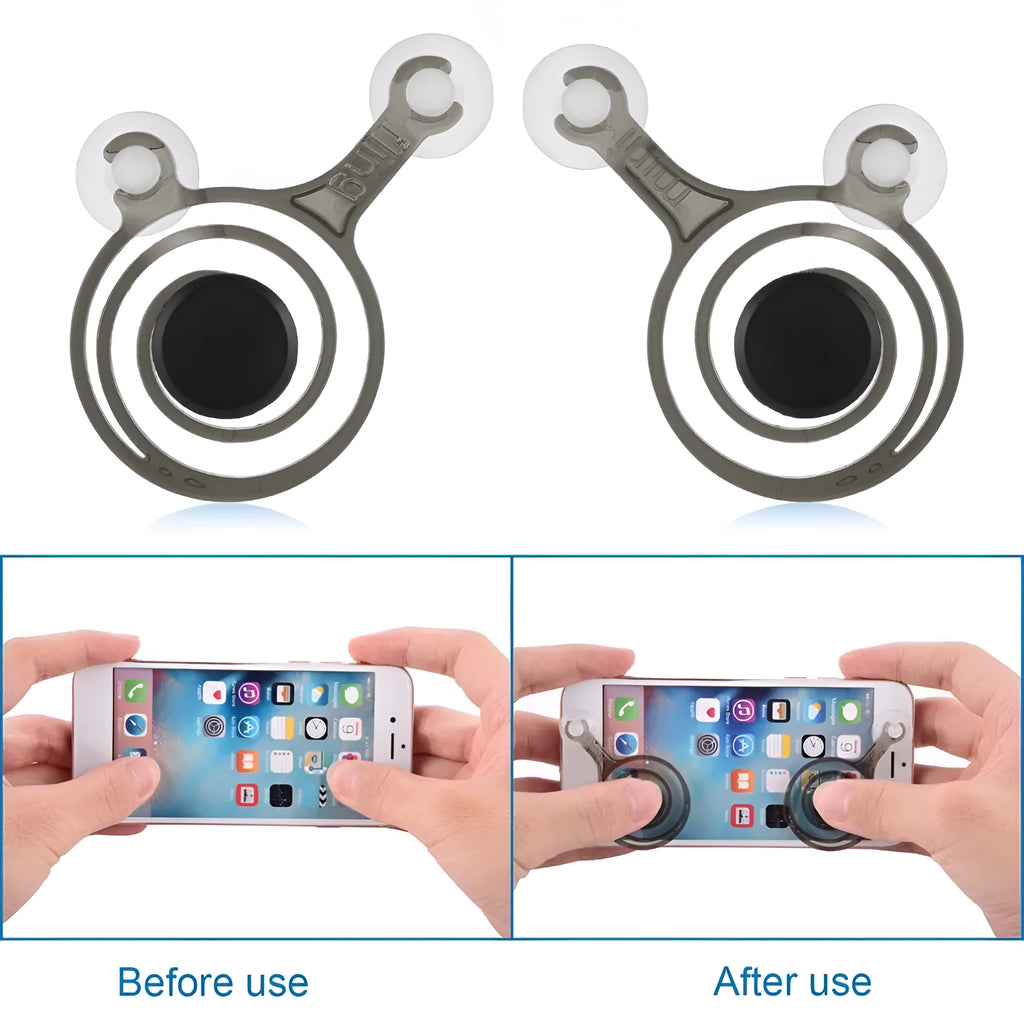 Pair of clear and black mini joysticks for smartphone touchscreen gaming