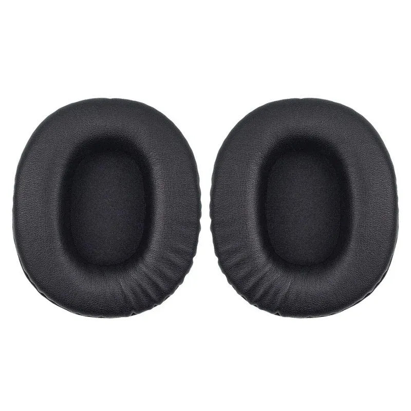 Black soft PU leather headphone covers for Sony 1R headphones, shown as a two-piece set.