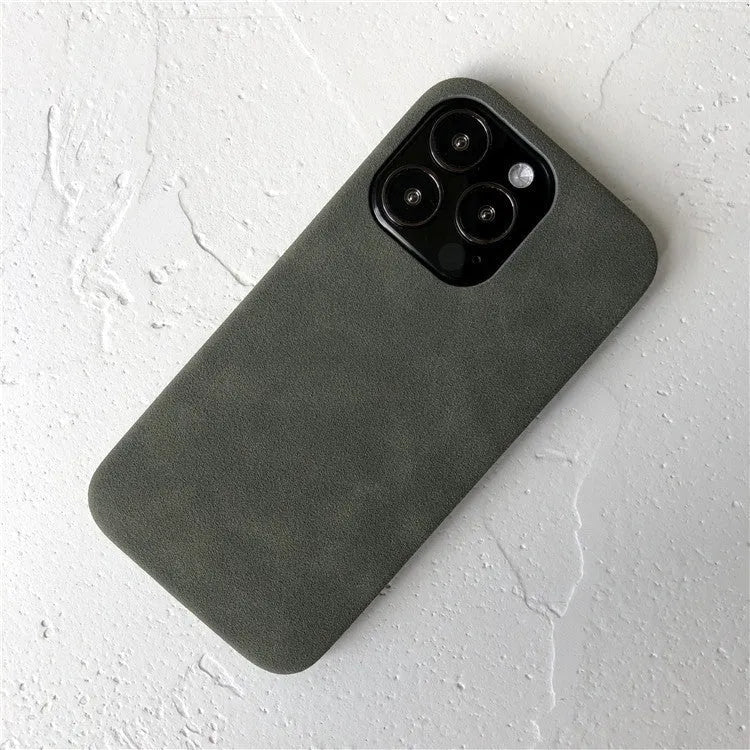 Flip over faux leather phone case anti-slip anti-drop for Apple iPhone models in dark gray