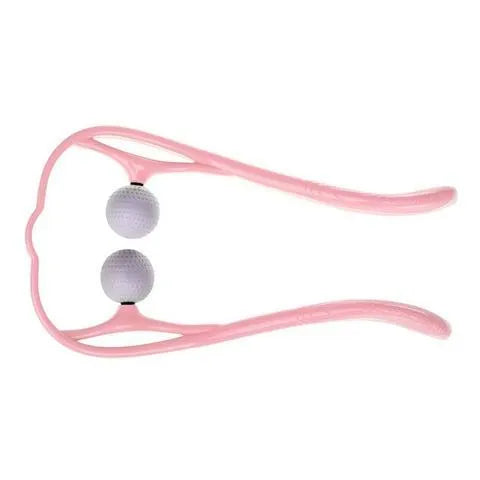 Plastic hand massage roller with adjustable width stand and 3D floating-point design for neck and shoulder pressure point therapy