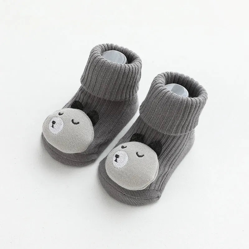 Baby non-slip dispensing glue socks in combed cotton for children floor use