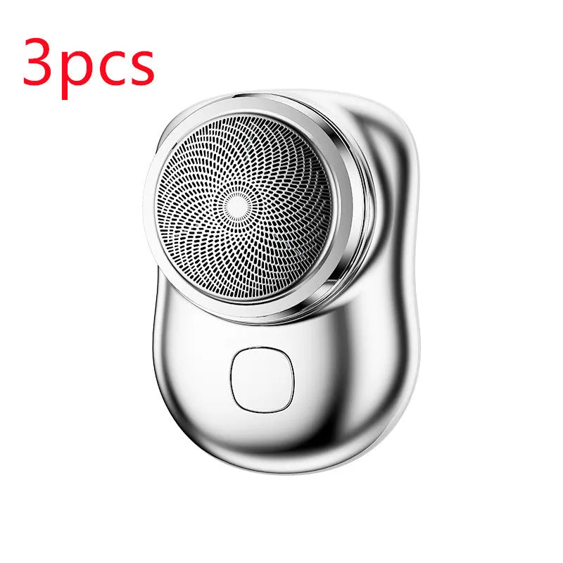 Mini portable rechargeable USB electric shaver with aluminium metal body and rotary 1-blade head