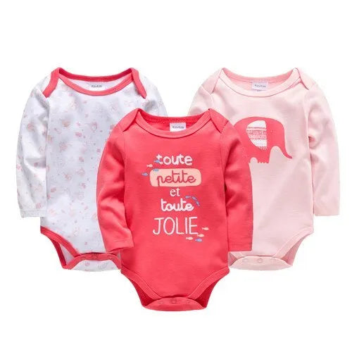 Cotton long sleeve baby jumpsuit with blue elephant print, available in sizes 3M to 24M