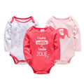 Cotton long sleeve baby jumpsuit with blue elephant print, available in sizes 3M to 24M
