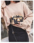 Hard structure black PU leather women's flap bag with shoulder strap and hasp closure