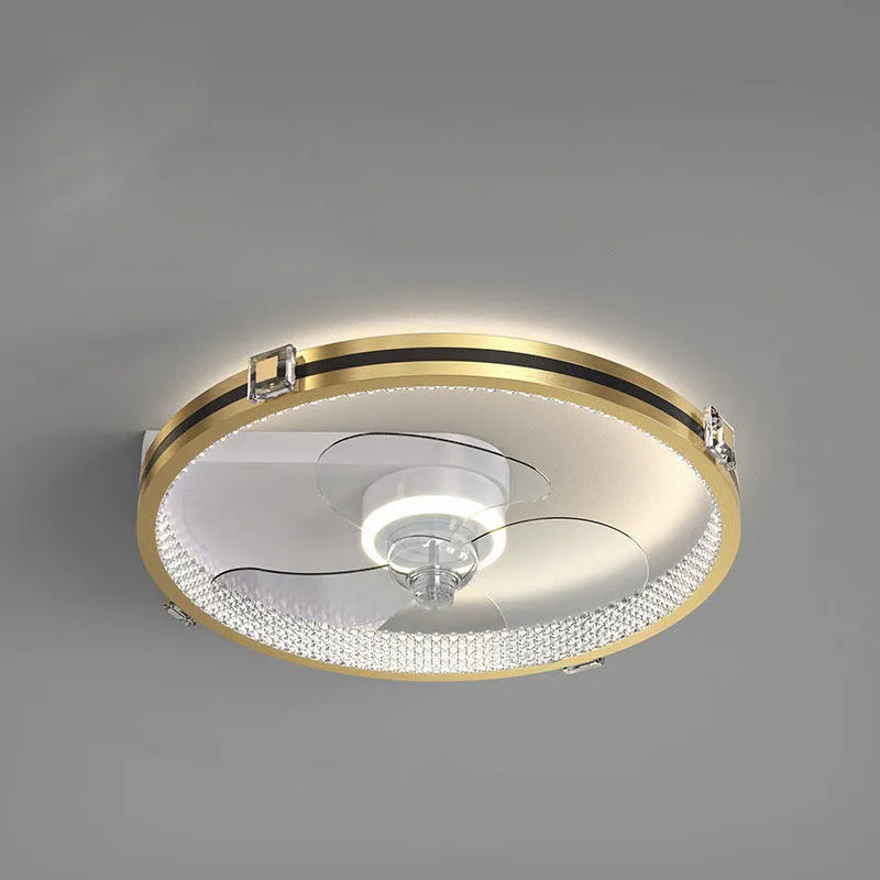 Nordic style white ceiling lamp with integrated fan and light for children's room