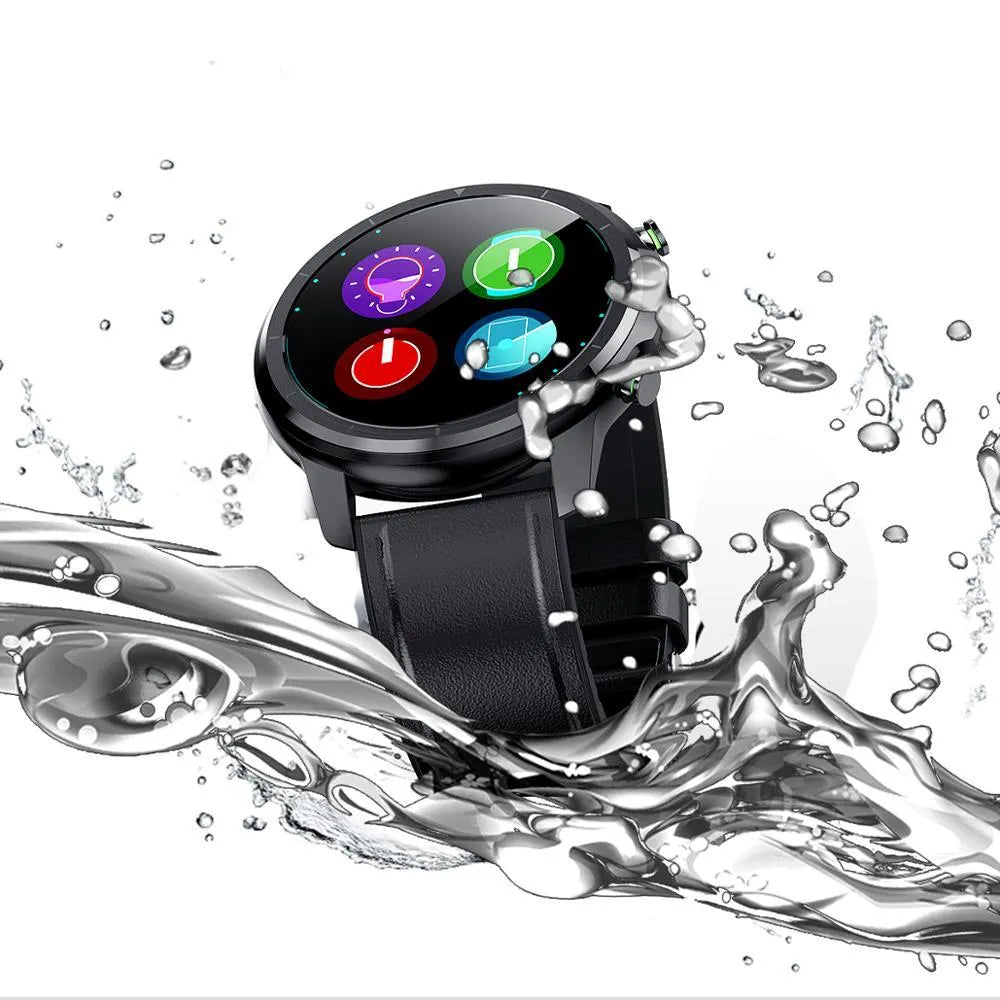 LEMFO LF26 smart bracelet on wrist showing 1.3-inch touchscreen display in silver finish.