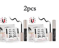 Magnetic false eyelashes set with 5 pairs of handcrafted imported fiber lashes and 2 mascara tubes in packaging