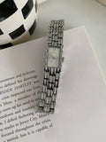 Women's Ins bracelet watch with 15mm dial, butterfly buckle, and silver or gold strap options.