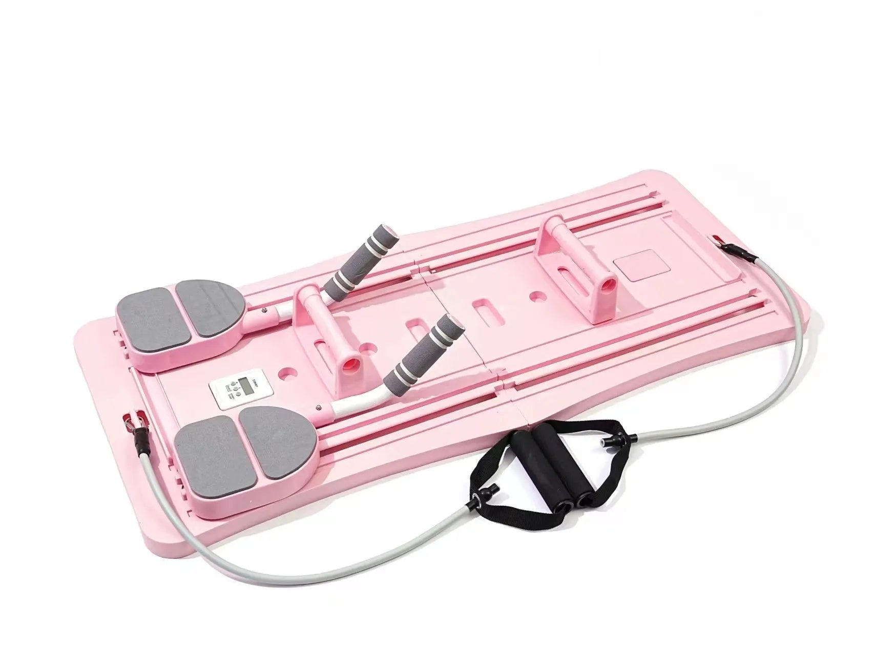 Portable foldable belly panel fitness equipment in purple, black and pink colours